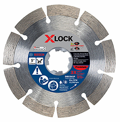 5 In. X-LOCK Premium Segmented Diamond Blade Premium DBX541P