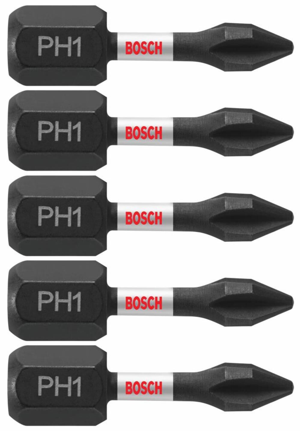 5 pc. Impact Tough 1 In. Phillips #1 Insert Bits ITPH1105