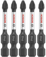 5 pc Impact Tough 2 In Phillips #2 Power Bits ITPH2205