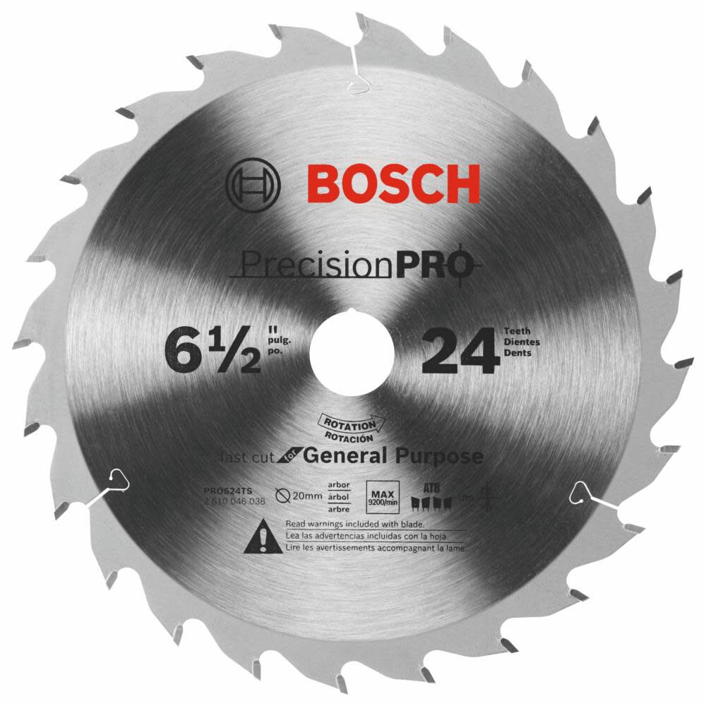 6-1/2 In. 24-Tooth Precision Pro Series Track Saw Blade PRO624TS