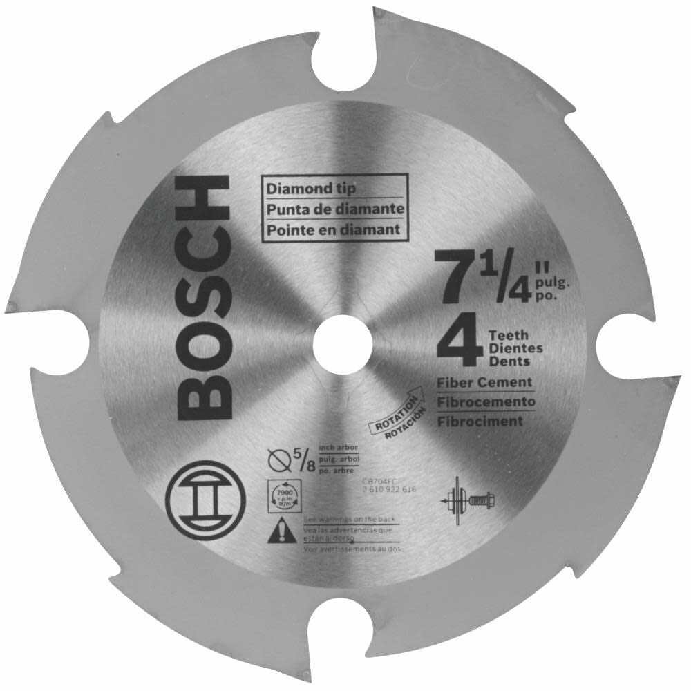 7-1/4 In. 4 (PCD) Tooth Fiber Cement Circular Saw Blade for Standard or Wormdrive Saws CB704FC