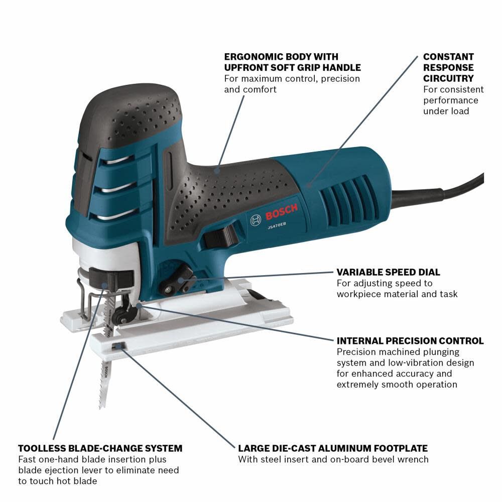 7-Amp Variable Speed Keyless Corded Jigsaw JS470EB