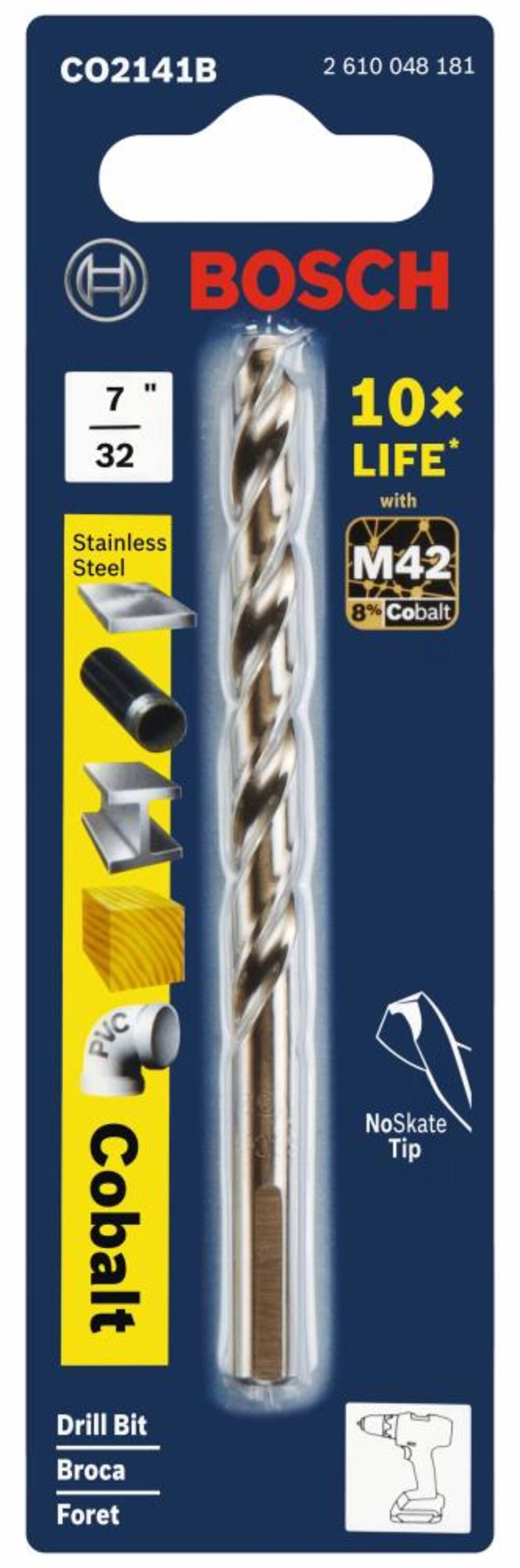 7/32 In. X 3-3/4 In. Cobalt M42 Drill Bit CO2141B