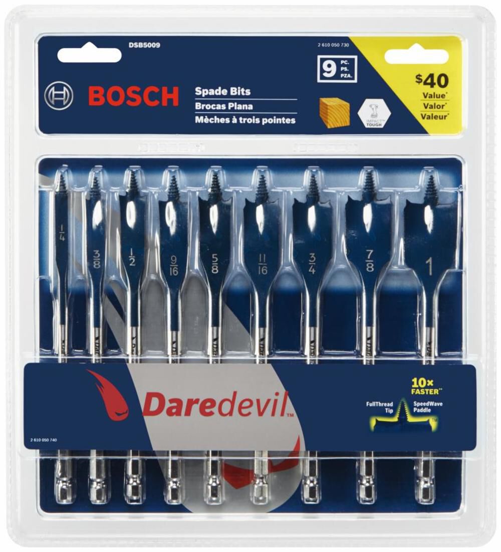 9 pc. Daredevil Spade Bit Set DSB5009