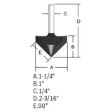 90 x 1-1/4 In. Carbide Tipped V-Groove Bit 85220M