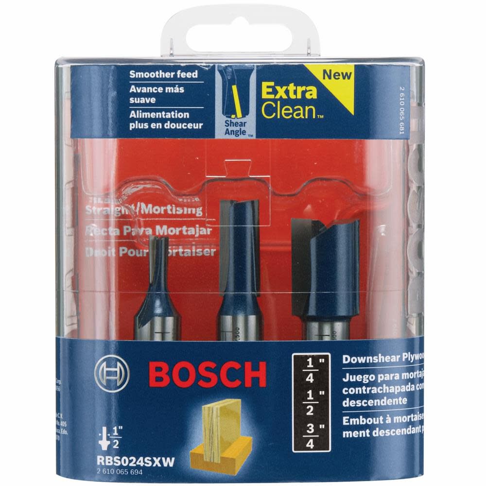 3-Piece Carbide-tipped Router Bit Set RBS024SXW