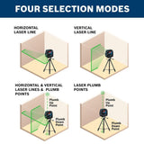 Green-Beam Self-Leveling Cross-Line Laser with Plumb Points GCL100-40G