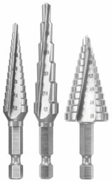 High Speed Steel Impact Tough Turbo Step Drill Bit Set 3pc IMSDC003