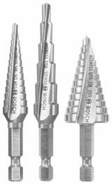 High Speed Steel Impact Tough Turbo Step Drill Bit Set 3pc IMSDC003