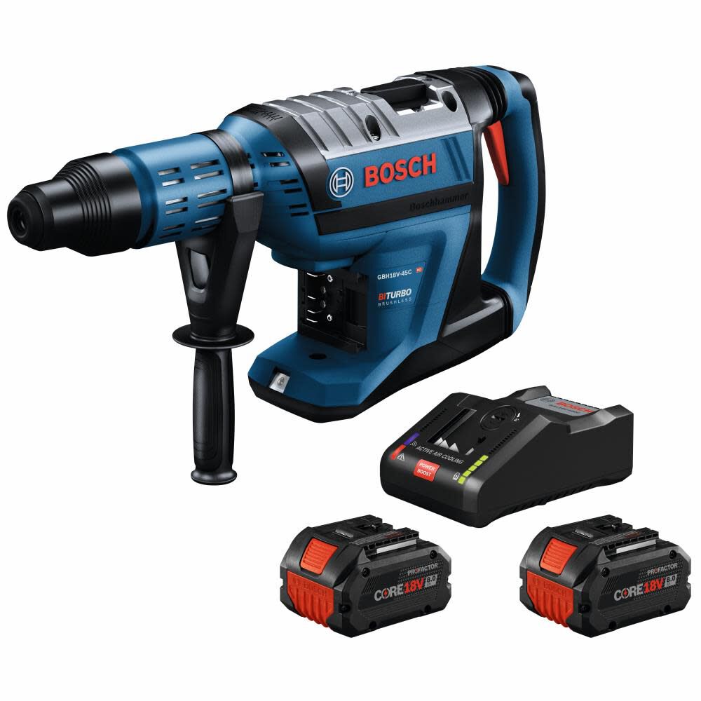 PROFACTOR 18-volt 8-Amp Sds-max Variable Speed Cordless Rotary Hammer Drill (2-Batteries Included) GBH18V-45CK24