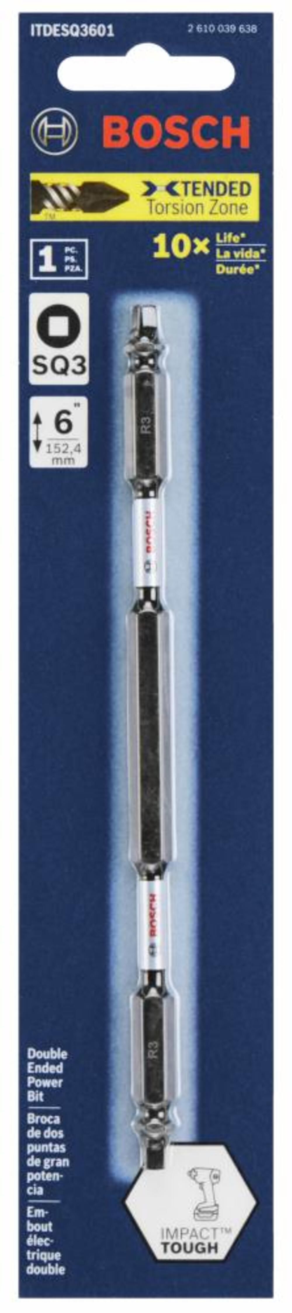 Impact Tough 6 In Square #3 Double-Ended Bit ITDESQ3601