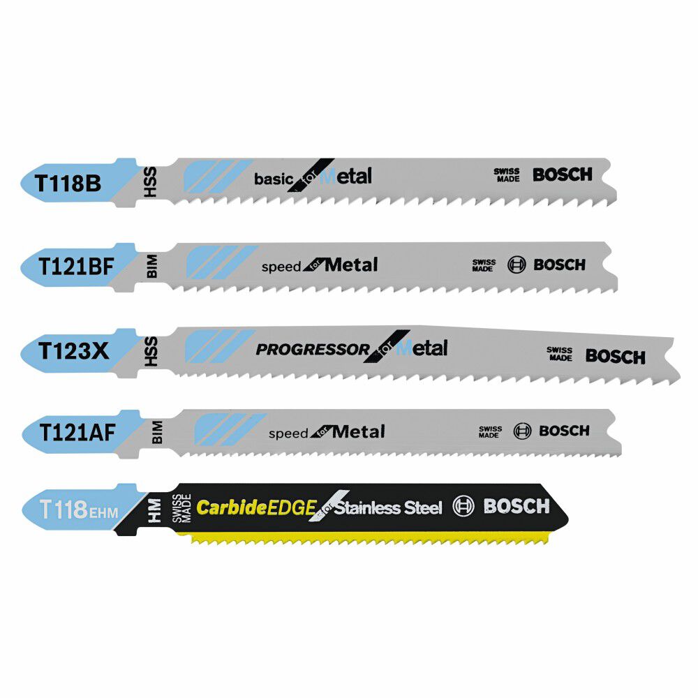 Jig Saw Blade Set 5pc Pro Metal T Shank TPM005