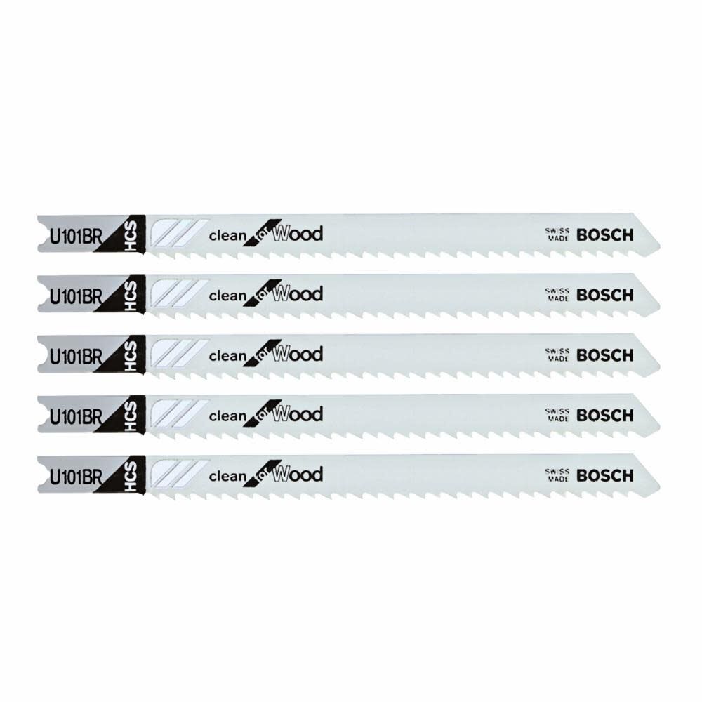 Jig Saw Blades 5pc 3 5/8in 10 TPI Reverse Pitch Clean for Wood U Shank U101BR