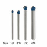 Natural Stone Tile 4-Piece x High-speed Steel Masonry Drill Bit Set for Rotary Drill NS2000