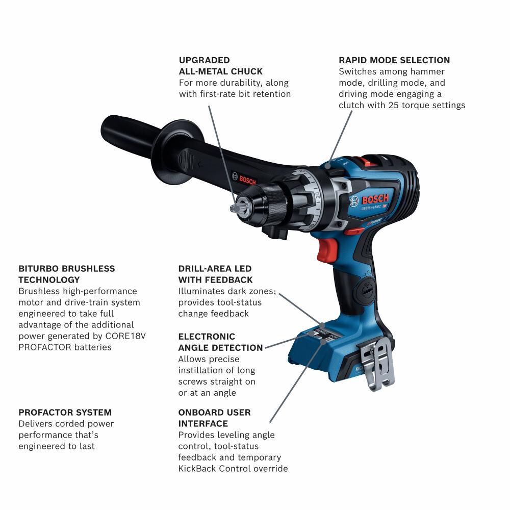 1/2-in 18-volt Variable Speed Brushless Cordless Hammer Drill(Bare Tool) GSB18V-1330CN