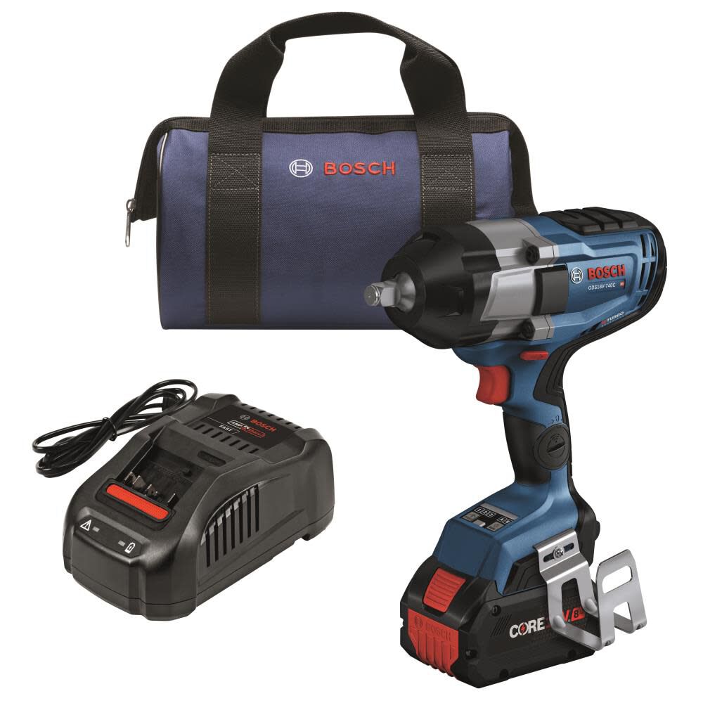 8-Amp 18-volt Variable Speed Brushless 1/2-in square Drive Cordless Impact Wrench (Battery Included) GDS18V-740CB14