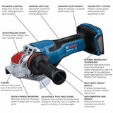 PROFACTOR 6-in Paddle Switch Brushless Cordless Angle Grinder (Tool Only) GWX18V-13PN