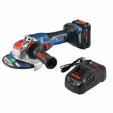 PROFACTOR X-LOCK 6-in 18-volt 8 Amps Sliding Switch Brushless Cordless Angle Grinder (Charger Included and 1-Battery) GWX18V-13CB14