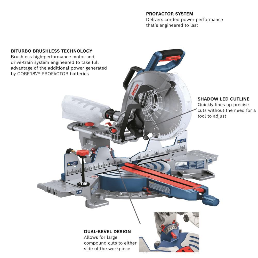 GCM18V-12SDN 12-in 18-volt Dual Bevel Sliding Compound Cordless Miter Saw(Bare Tool) GCM18V-12SDN