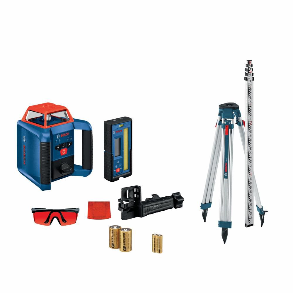 Red 2000-ft Self-Leveling Indoor/Outdoor 360 Beam Rotary Laser Level Kit GRL2000-40HK