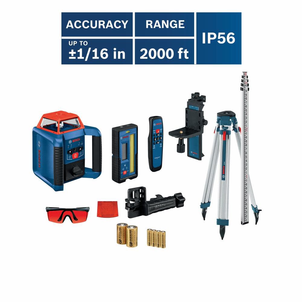 Red 2000-ft Self-Leveling Indoor/Outdoor 360 Beam Rotary Laser Level (Accessories Included) GRL2000-40HVK