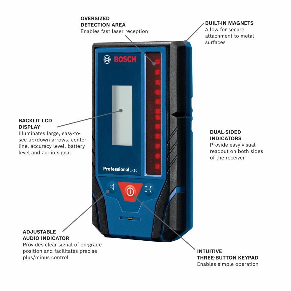 500-ft Red Beam Rotary Plastic Line Detector LR10