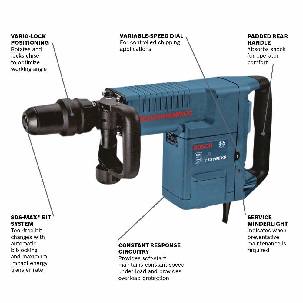 14-Amp Sds-Max 120-Volt Corded Demolition Hammer 11316EVS