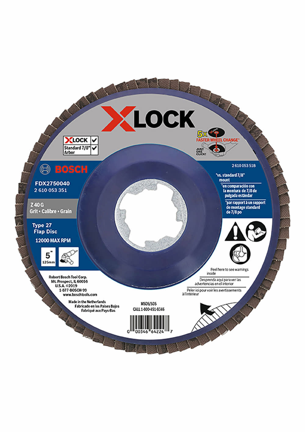 X-Lock Flap Discs 5in - 40 grit FDX2750040