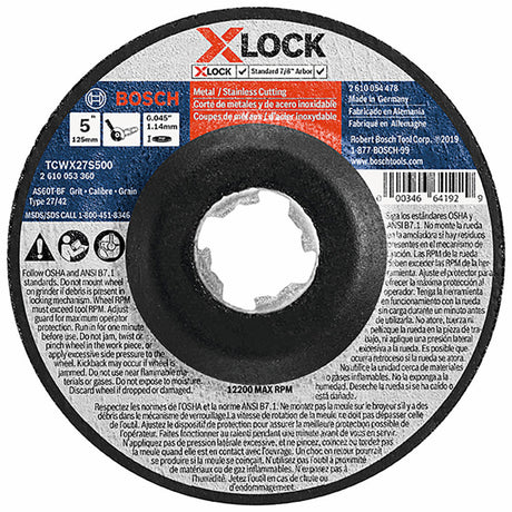 X-Lock Thin Metal & Stainless Steel Cutting T27 Heavy Duty 5in x .045in TCWX27S500