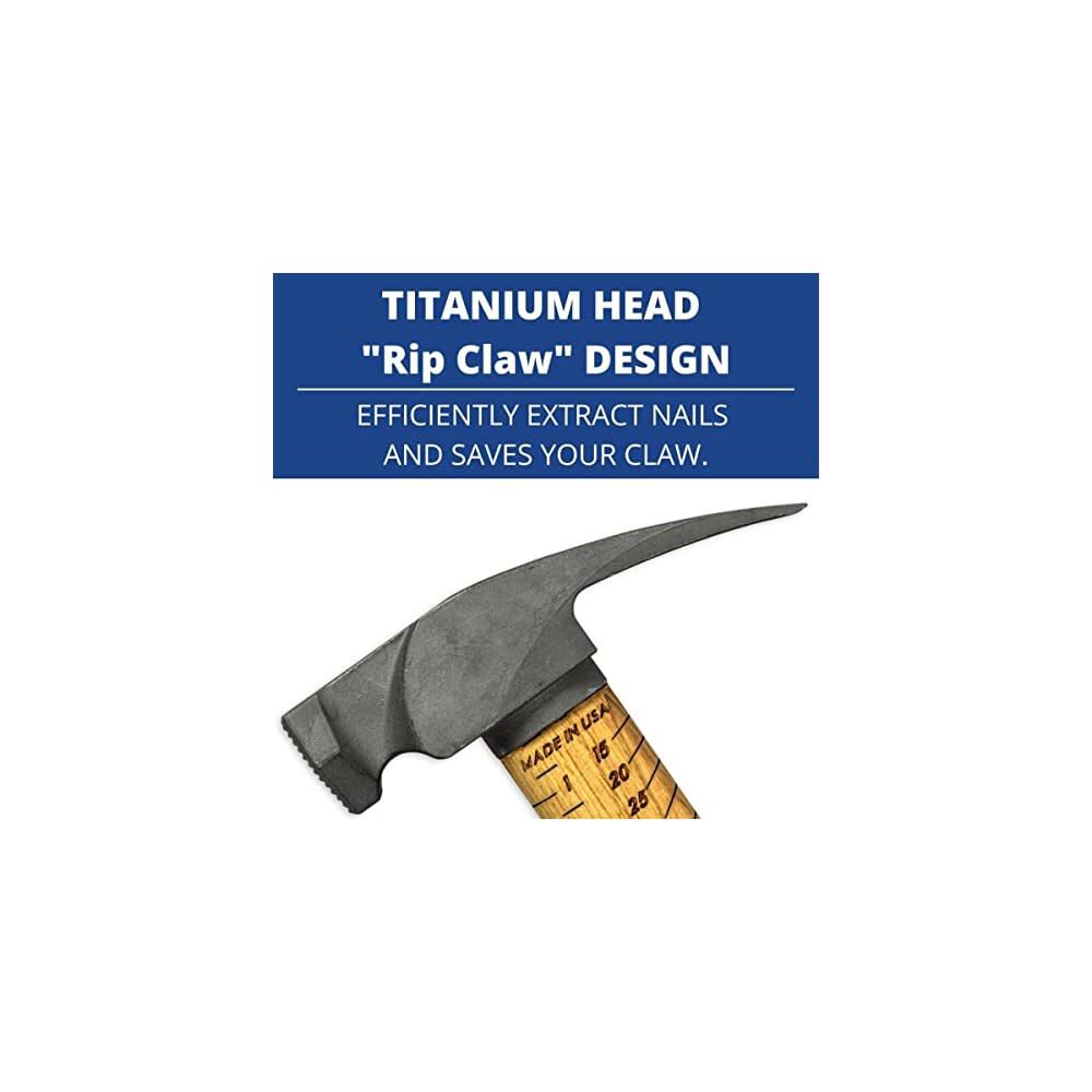 14oz Titanium Head Smooth Face Hammer with Hickory Handle BH14TIHI18M