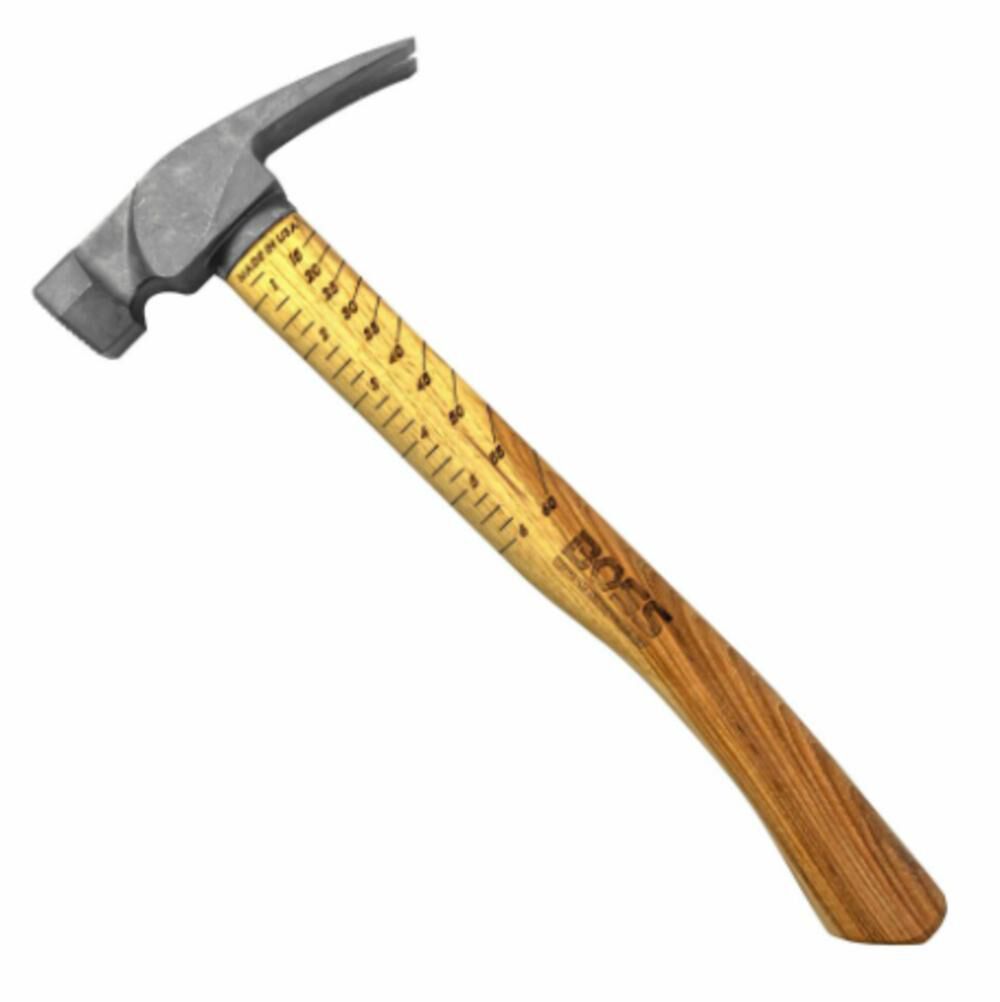 Titanium Hickory Handle Milled Hammer 16oz BH16TIHI18M