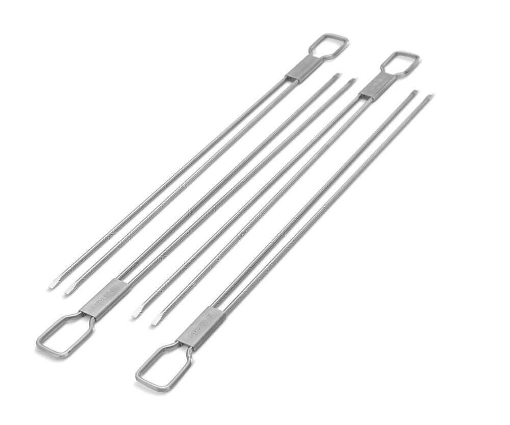 4 Piece Stainless Steel Dual Prong Skewers 64049