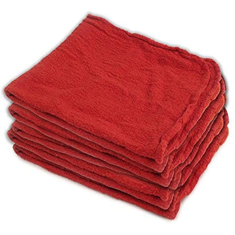 Industries 13 x 14in Fully Hemmed Red Shop Towel 50pk Bag 62017