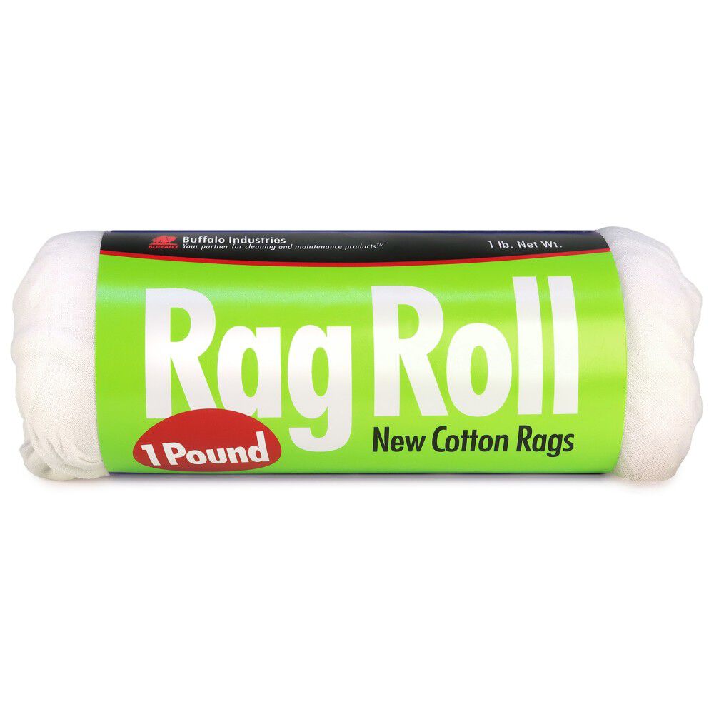 New White Cotton Cloth Rag 1 Lb Roll 60201