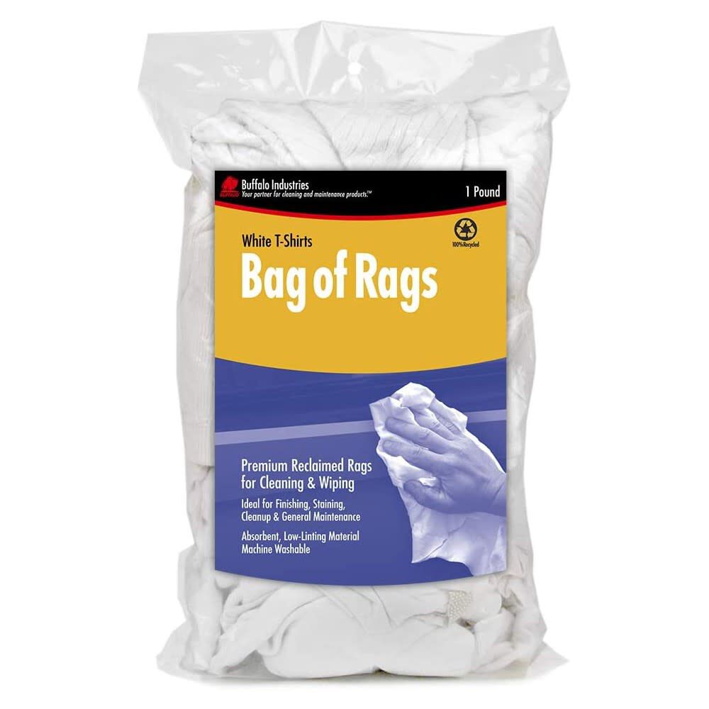 Recycled White T Shirt Cloth Rag 1 Lb Bag 10521