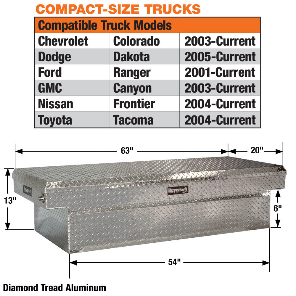 13x20x63 Inch Diamond Tread Aluminum Crossover Truck Tool Box 1709430