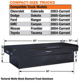 13x20x63 Textured Matte Black Diamond Tread Aluminum Crossover Truck Tool Box 1739430