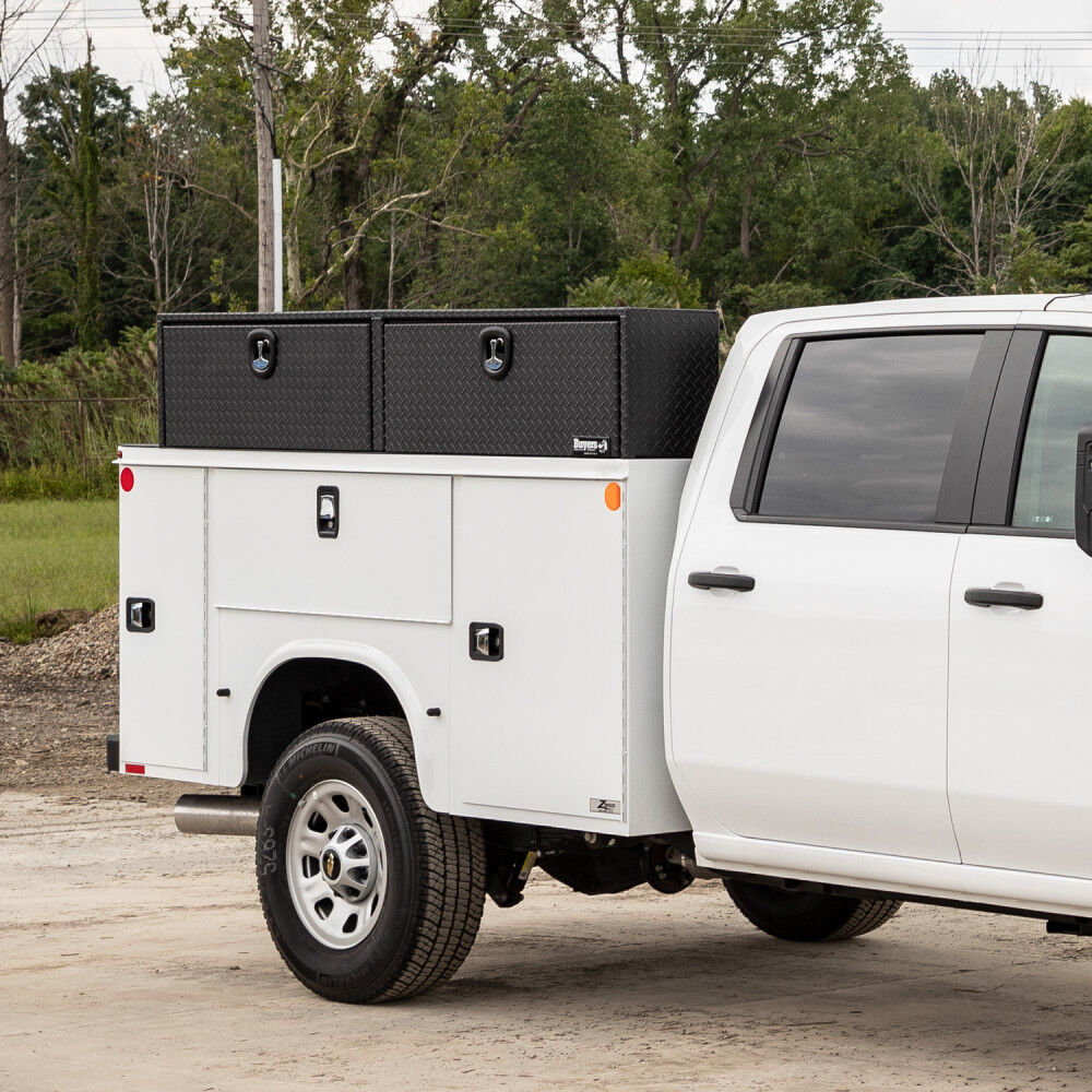 16x13x96 Textured Matte Black Diamond Tread Aluminum Topsider Truck Box 1722561