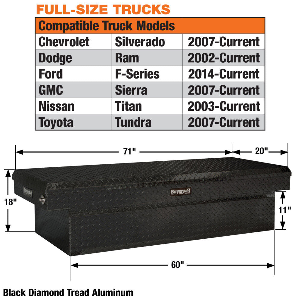 18x20x71 Gloss Black Diamond Tread Aluminum Crossover Truck Box 1729410