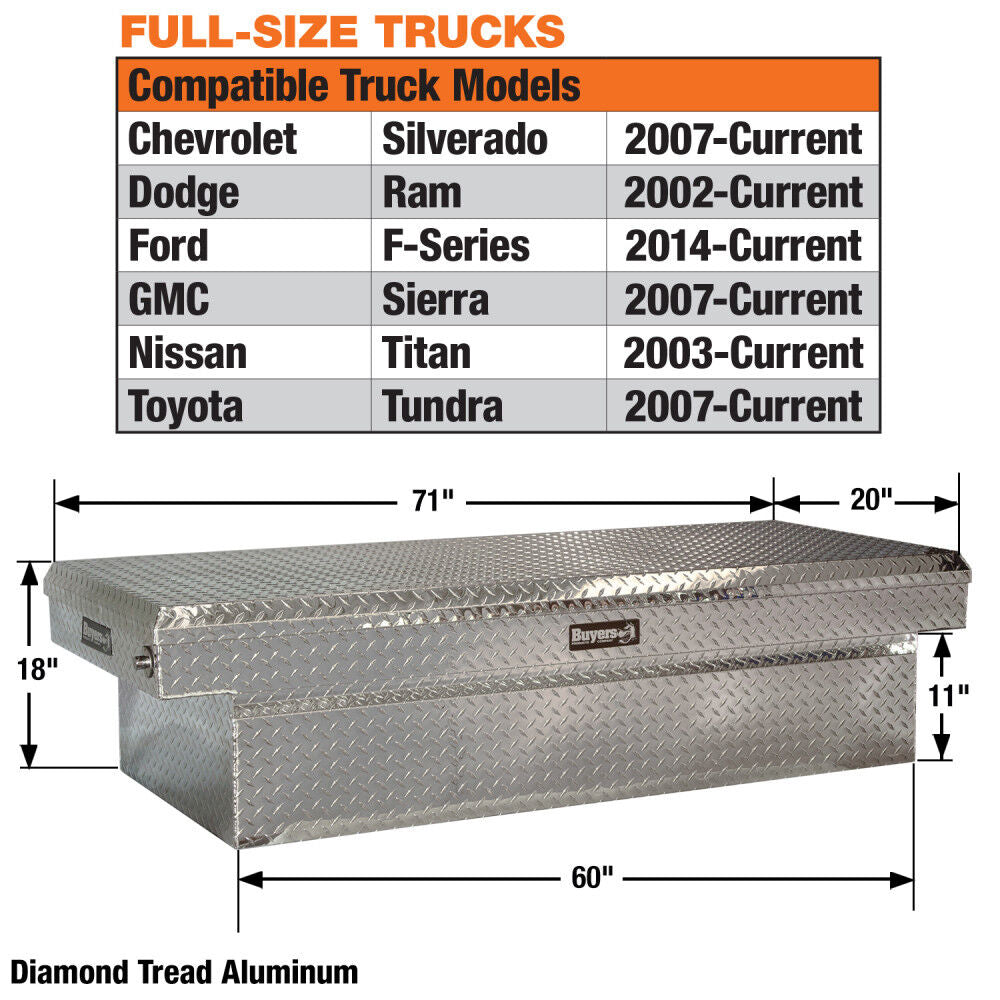 18x20x71 Inch Diamond Tread Aluminum Crossover Truck Box 1709410