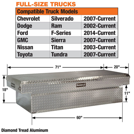 18x20x71 Inch Diamond Tread Aluminum Crossover Truck Box 1709410