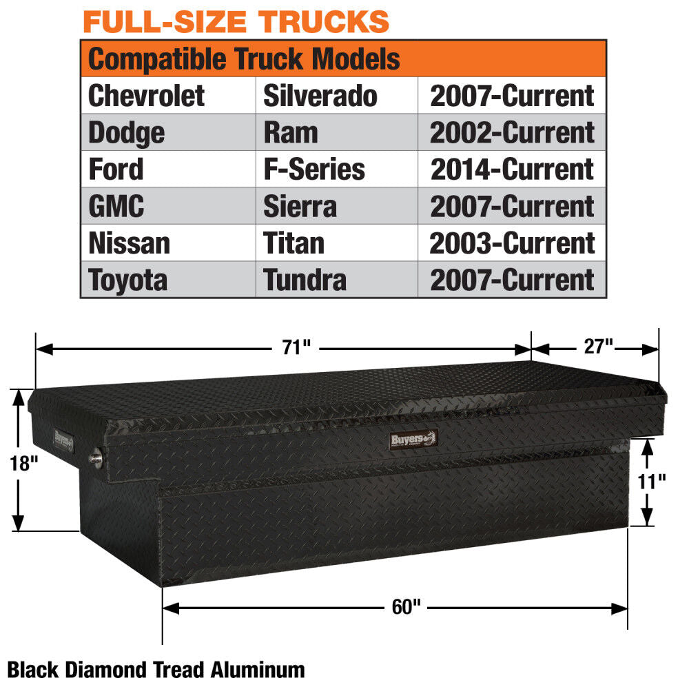 18x27x71 Gloss Black Diamond Tread Aluminum Crossover Truck Box 1729420