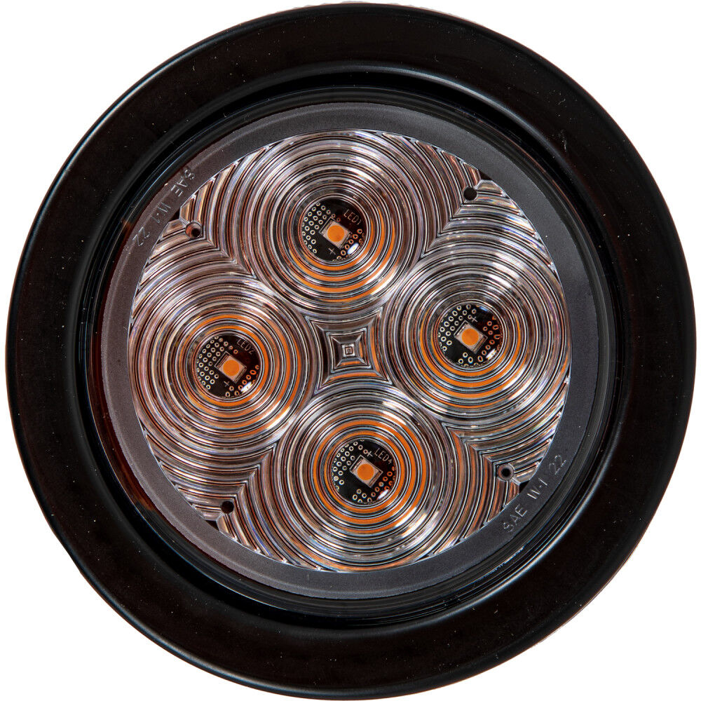 4 Inch Round Recessed Strobe with Amber LEDs and Clear Lens SL42CA