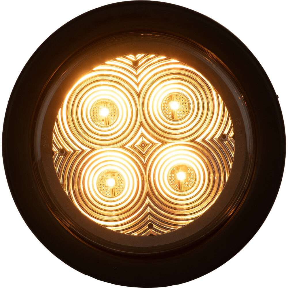 4 Inch Round Recessed Strobe with Amber LEDs and Clear Lens SL42CA