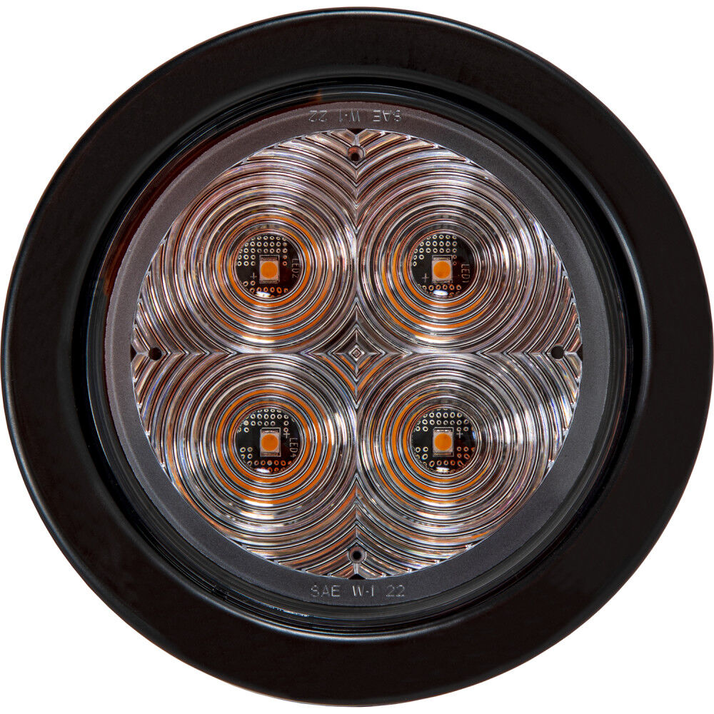 4 Inch Round Recessed Strobe with Amber LEDs and Clear Lens SL42CA