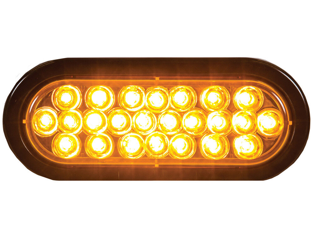 6 Inch Amber Oval Recessed Strobe Light with 24 LED SL65AO