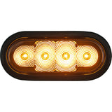 6 Inch LED Oval Strobe Light with Amber LEDs and Amber Lens SL62AO