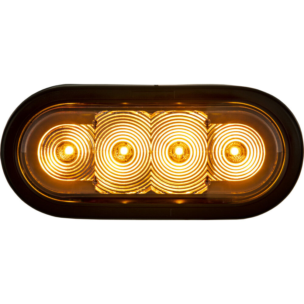 6 Inch LED Oval Strobe Light with Amber LEDs and Clear Lens SL62CA