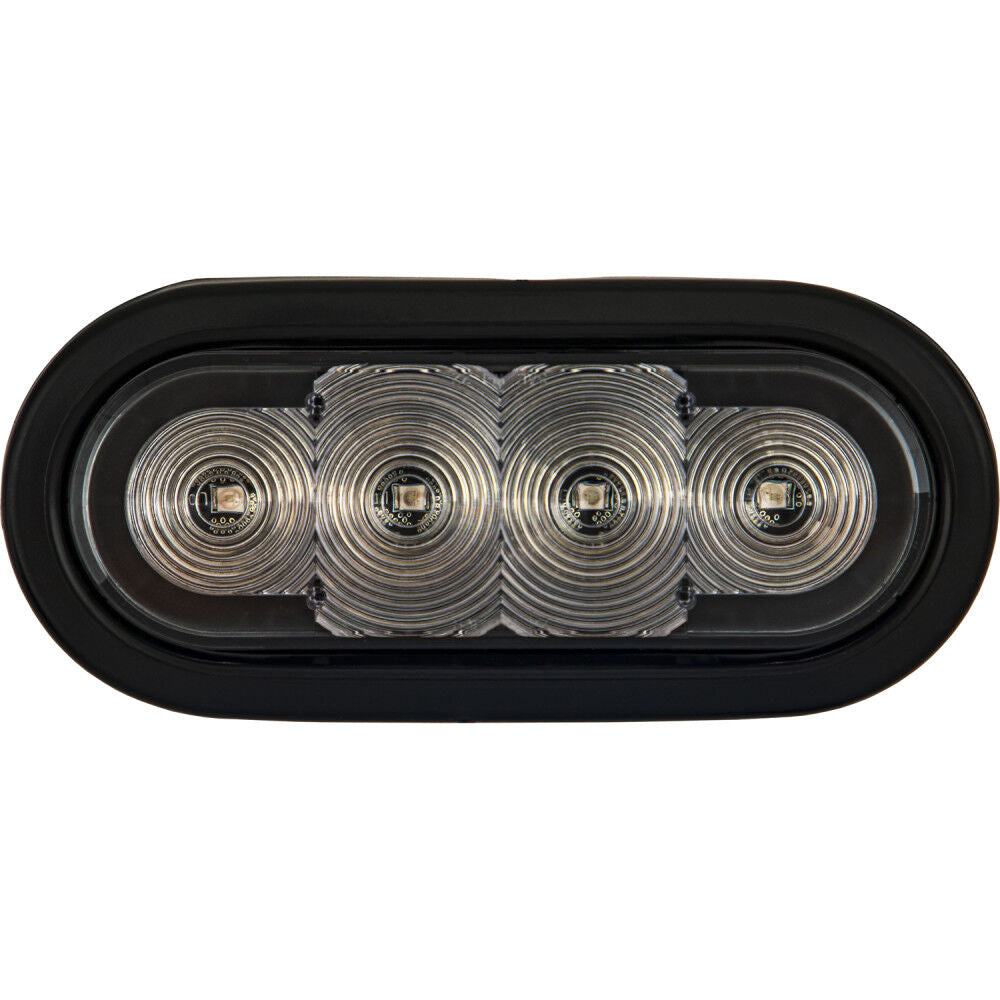 Products Company 6 Inch LED Oval Strobe Light with Amber/Green LEDs and Clear Lens SL62AG