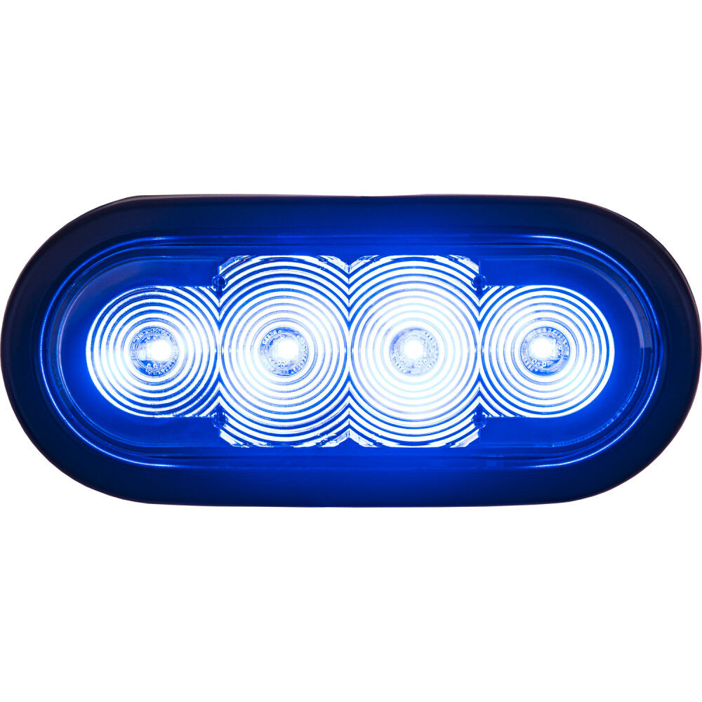 Products Company 6 Inch LED Oval Strobe Light with Blue LEDs and Clear Lens SL62CB